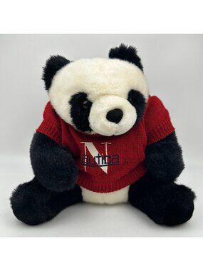 Nautica Plush Panda Bear In Red Sweater